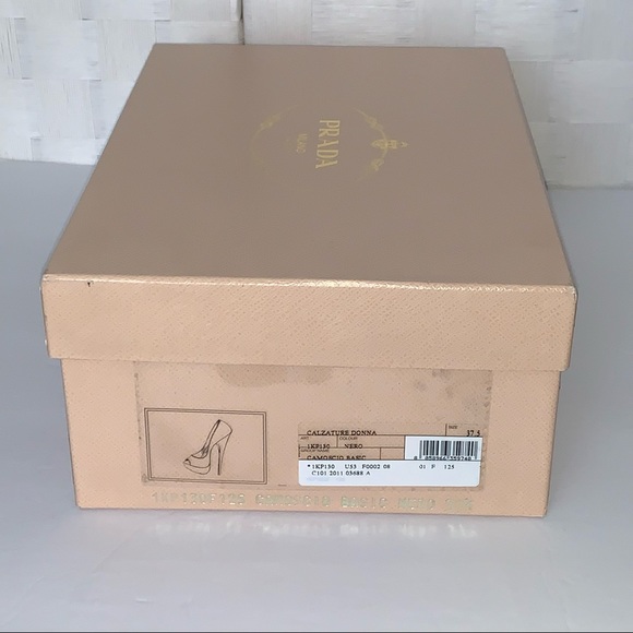 Prada Black Suede Leather Open Toe Calzature Donna Camoscio Basic Platforms 37.5 - Picture 9 of 10